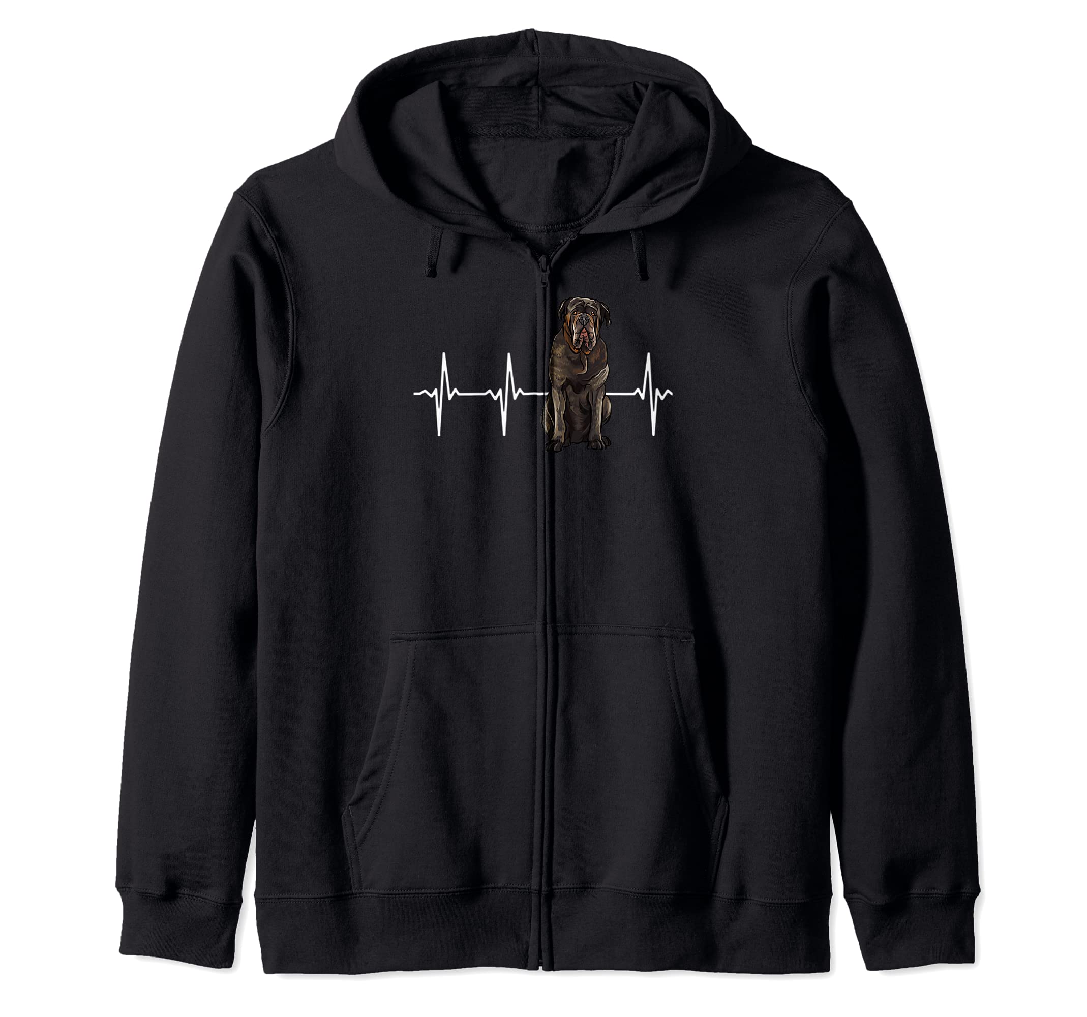Neapolitan Mastiff Heartbeat Dog Lover Zip Hoodie