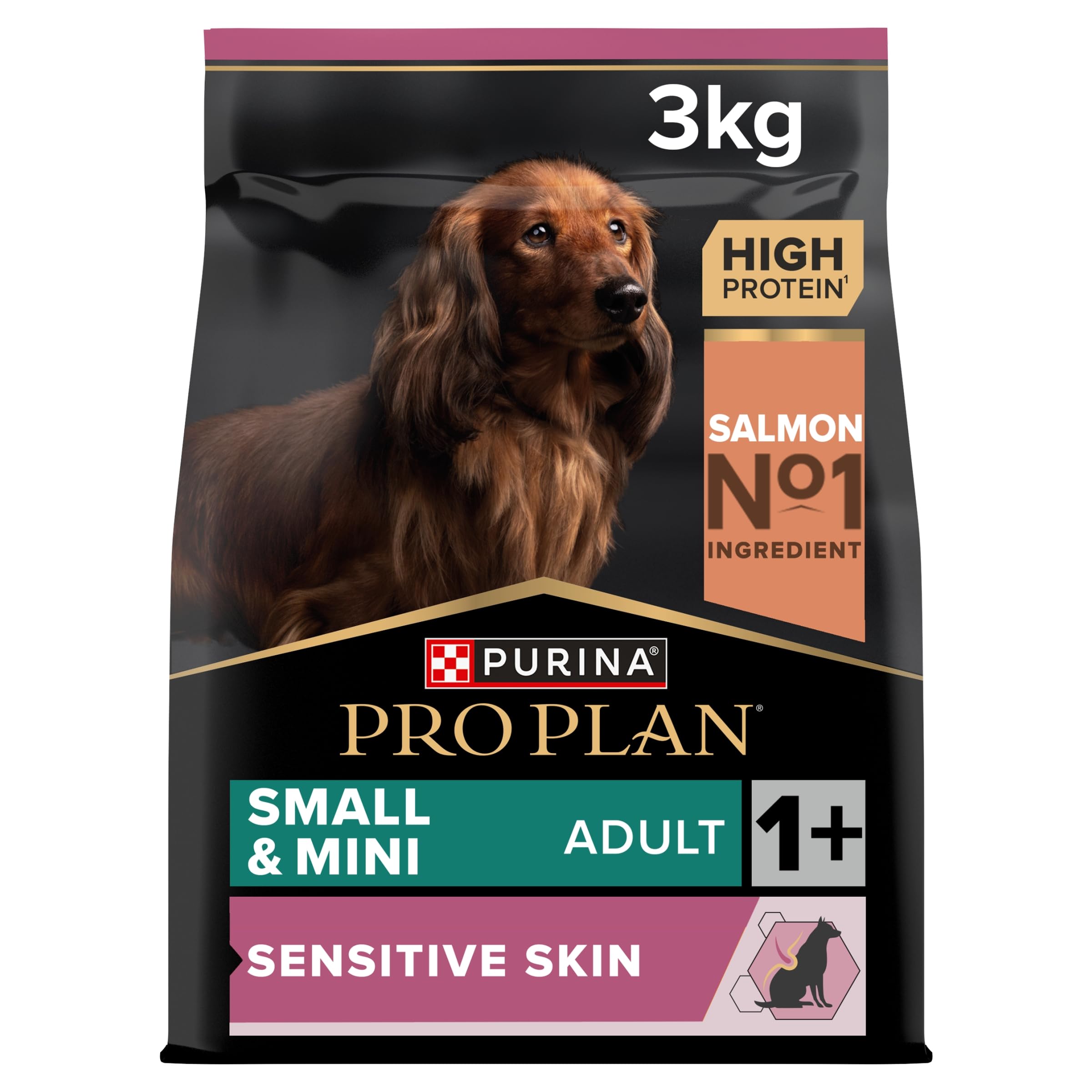 PRO PLAN Small & Mini Adult 1+ Sensitive Skin Salmon Dry Dog Food 3kg