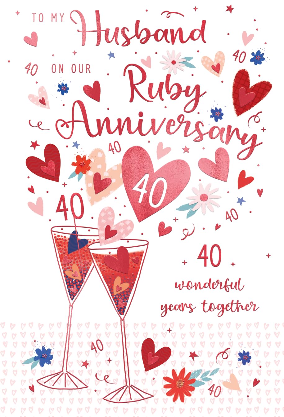 ICG For My Husband on our Ruby 40th Wedding Anniversary Card
