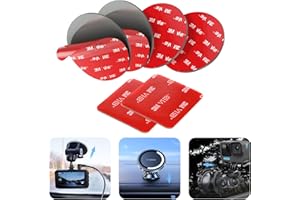 CRYMOW Double Sided Adhesive Pads.Sticky Dash Cam Mounting Tape.Car Mount Sticky Pad Replacement.Heavy Duty Tape Sticker for Cars Dashboard &Daily Use.Waterproof,Heat-Resistant.Squares&Round,6Packs…