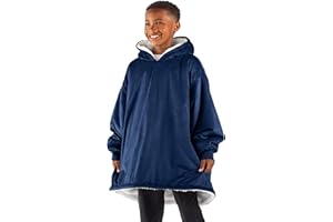 Bare Home Wearable Blanket Hoodie - Soft Plush Sherpa - Warm and Cozy - Oversized Wearable Blanket - Adult & Kid Sizes