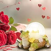 Vasesun Mini Solar Turtle Statue Lights for Garden Decor with LED Outdoor Figurine Lighting Resin Succulent Tortoise Decorations for Patio Lawn Yard Home Valentine Mom Wowen Gifts