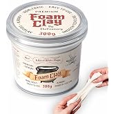 The Foamory White Cosplay Foam Clay (300g) High Density Air Dry Craft Clay | Non-toxic, Water Based EVA Foam Clay. Sands and Paints Easily. Safe for Crafting, Cosplay and Prop-building. Moldable Air Dry