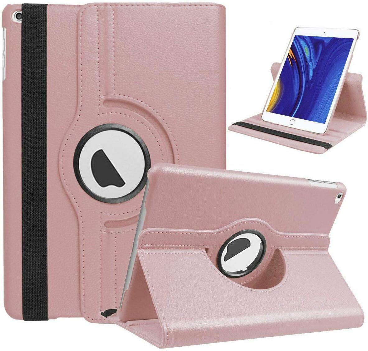 WorldBiz Case for iPad 10.2 inch Fit 9th Generation 2021 / 8th Generation 2020 / 7th Generation 2019-360 Degree Rotating Case Cover For iPad 10.2'' With Auto Sleep Wake (Rose Gold)