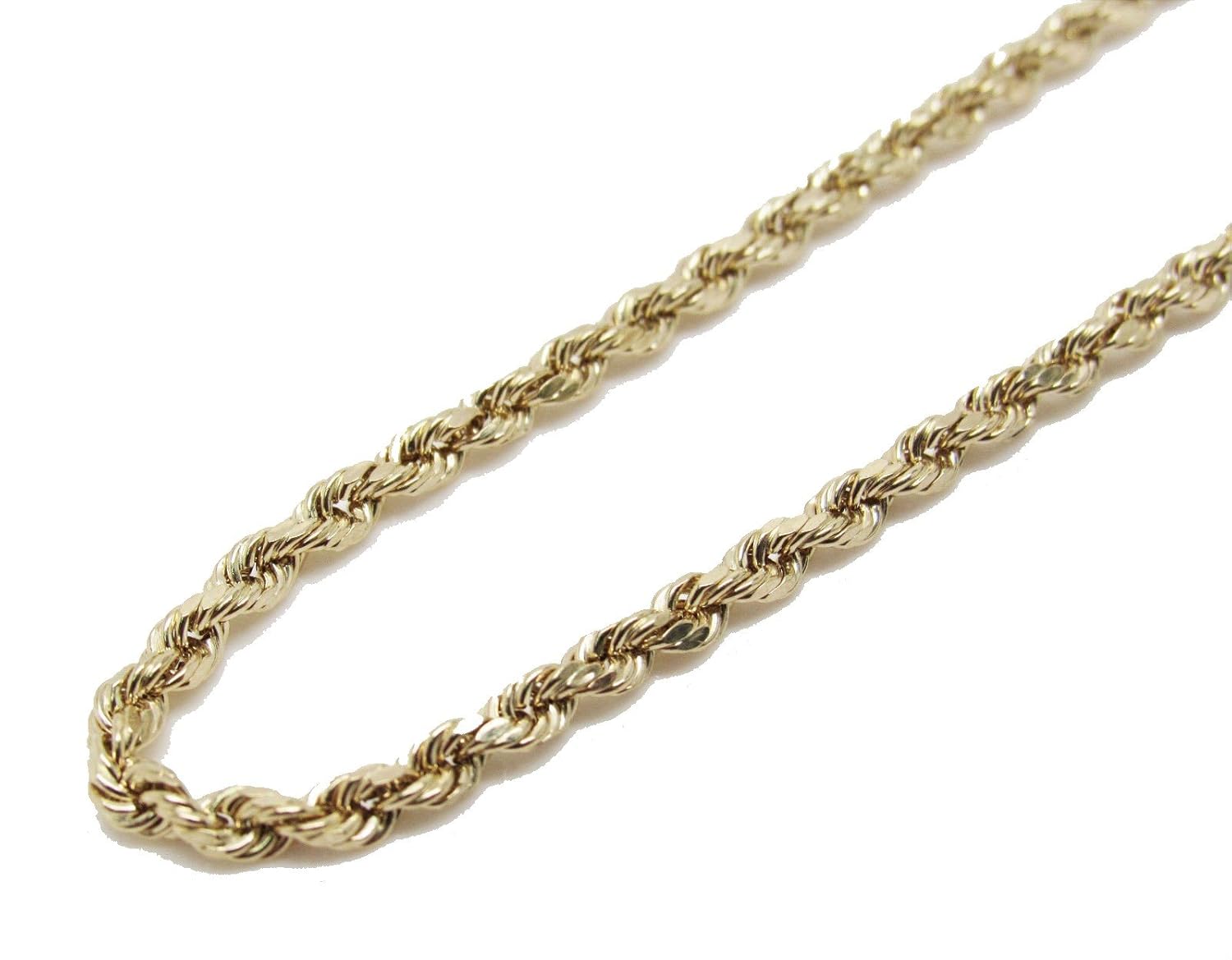 10K Yellow Gold Italian Rope Chain 28" 3mm wide Hollow 6.9