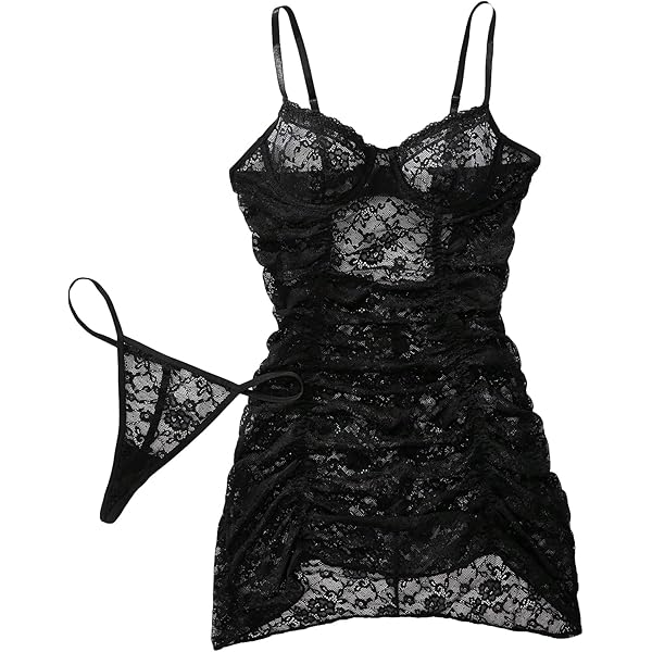 Silk Babydoll Nightgown Women's Silk Lace Teddy Bodysuit With Garter Belt