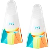 TYR Stryker Silicone Fins - Short Blade Swimming Training Scuba Flippers | 100% Silicone Construction | Short Blade Propulsion | Flutter Kick Cadence Promotion | State-of-the-Art Comfort Fit | Unisex