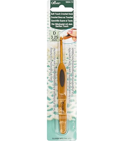 Amazon.com: Clover Soft Touch 3.25-mm Crochet Hooks, Size D (1004/D)
