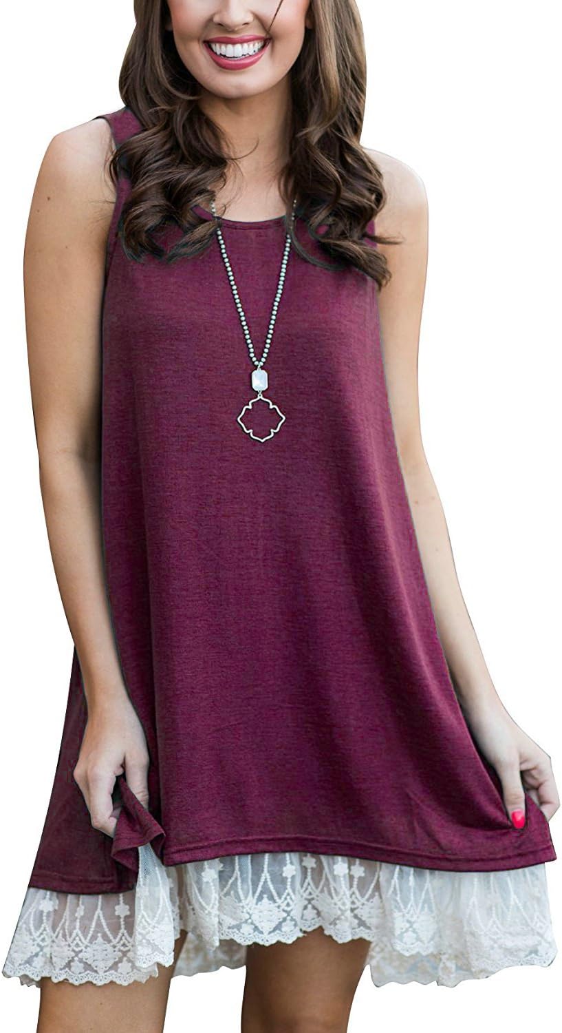 Nashion Women's Short & Long Sleeve A-line Flowy Tunic Tops (US 4-22)