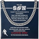LEONADORA Football Necklace For Men, Chains for Man, To My Son Necklace From Mom, Gifts from Dad, Cool Christmas Birthday Graduation Men Gifts