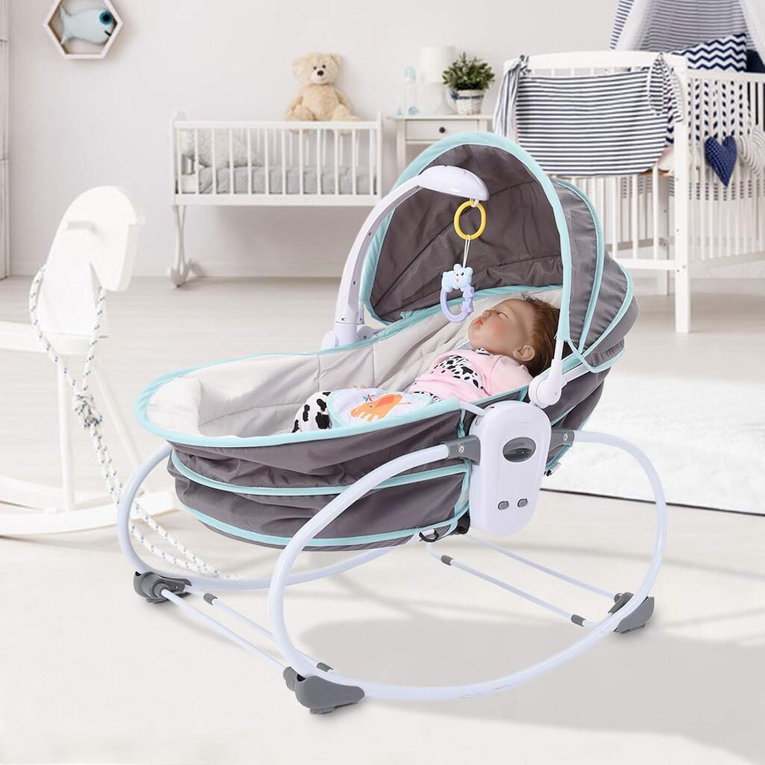 baby rocker with canopy