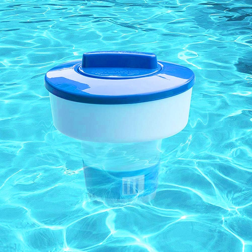 Catkoo 8 Inch Swimming Pool Spa Automatic Floating Chlorine Chemical Tablet Dispenser Large Capacity Pool Chemical Dispenser for Indoor Outdoor Swimming Pools, Spa