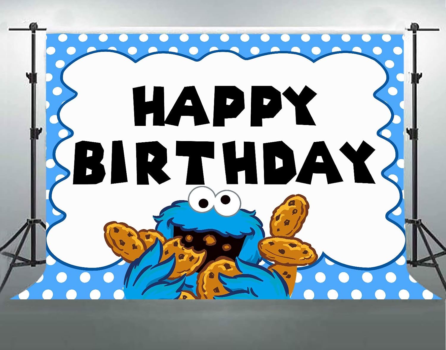 Amazon Com Cookie Monster Backdrop For Birthday Party 7x5ft