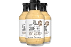 FQQF G Hughes Sugar Free, Honey Mustard Dipping Sauce - Sugar Free Honey Mustard, Gluten Free Mustard, Low Carb Honey Mustard Dressing, No Added Sugar -18 Oz (3-Pack)