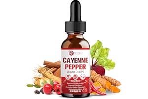 Migcopat Cayenne Pepper Drops Supplement Liquid with Vitamin D3 K2, Hawthorn Berry, Organic Beet Root, Ceylon Cinnamon, Coenzyme Q10, Berberine, Ginseng Extract Supports Immune Health, 2 FL.OZ