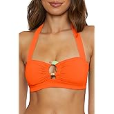 BECCA Women's Standard Baja Mar Bandeau Bikini Top, Adjustable, Tie Back, Swimwear Separates