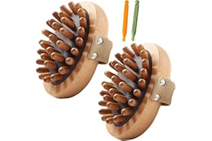 2Pcs Meridian Brush Massage Body Portable, Wood Tool with Strap Acupuncture Pens Style-3