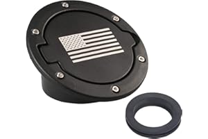 Hooke Road Wrangler Fuel Filler Door Gas Cap Tank Cover for 2007-2018 Jeep Wrangler JK Sahara Rubicon Sport 2/4 Doors (US Flag Accessories)
