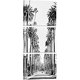 LevvArts Los Angeles Street Picture Canvas Prints Black and White Palm Trees Photography Wall Art Modern Bathroom Bedroom Decor