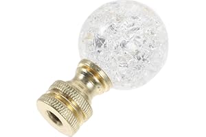 VILLCASE Decorative Lamp Finial Ball Knob 2 Inch Transparent Textured Glass Accent for Table Lamp and Floor Accessories