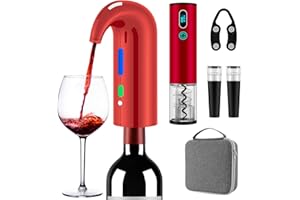 Wine Bottle Opener Christmas Day Gift Set with Electric Wine Opener, Wine Decanter&Wine Aerator and Pourer, Wine Stopper, Foi