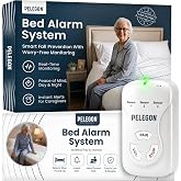 PELEGON Bed Alarms for Elderly Dementia Patients - Safety Wireless Sensor Pad and Pager Fall Prevention for Dementia Care Custom Volume Sound Or Vibration Long Range Coverage Tool-Free Setup