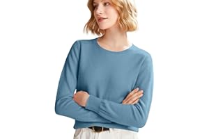 ARYAPYPER Cashmere Sweaters for Women Long Sleeve Crew Neck Ribbed Knit Tops Pullover Lightweight Wool Sweater Fall Outfits