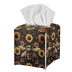 Talayituse Bee Sunflower Print Tissue Box Cover