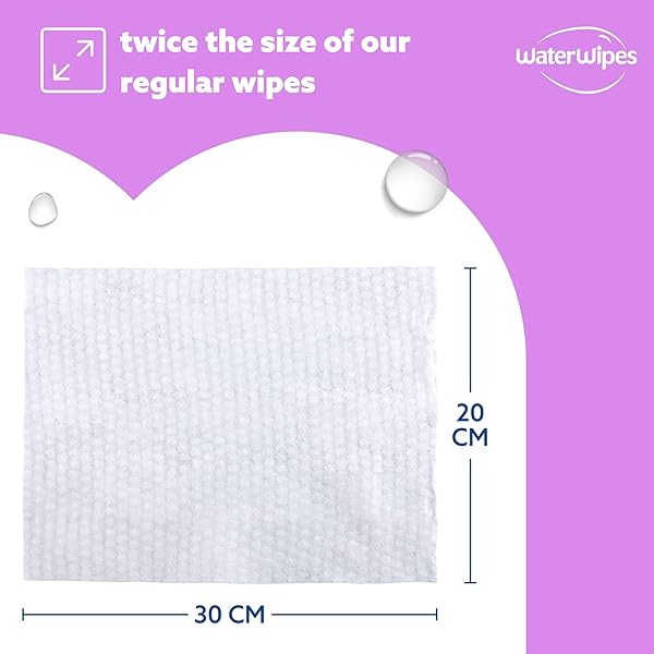 WATERWIPES SENSITIVE WHOLE BODY CLEANSING WIPES, 99.9% PURIFIED WATER, XL TEXTURED WIPES, INCONTINENCE CARE, FRAGRANCE FREE, 90 COUNT