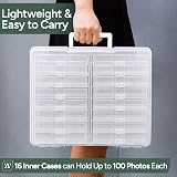 Zuvo Photo Storage Box 16 Cases Removable Dividers for 6x4 Photos view 2