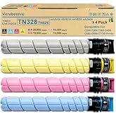 Verabeenix TN328 TN-328 Toner Cartridge 4-Pack TN328K TN328C TN328M TN328Y Compatible for Konica Minolta Bizhub TN328 Toner for C250i C300i C360i C450i C550i C650i C7130i Printer（BMCY