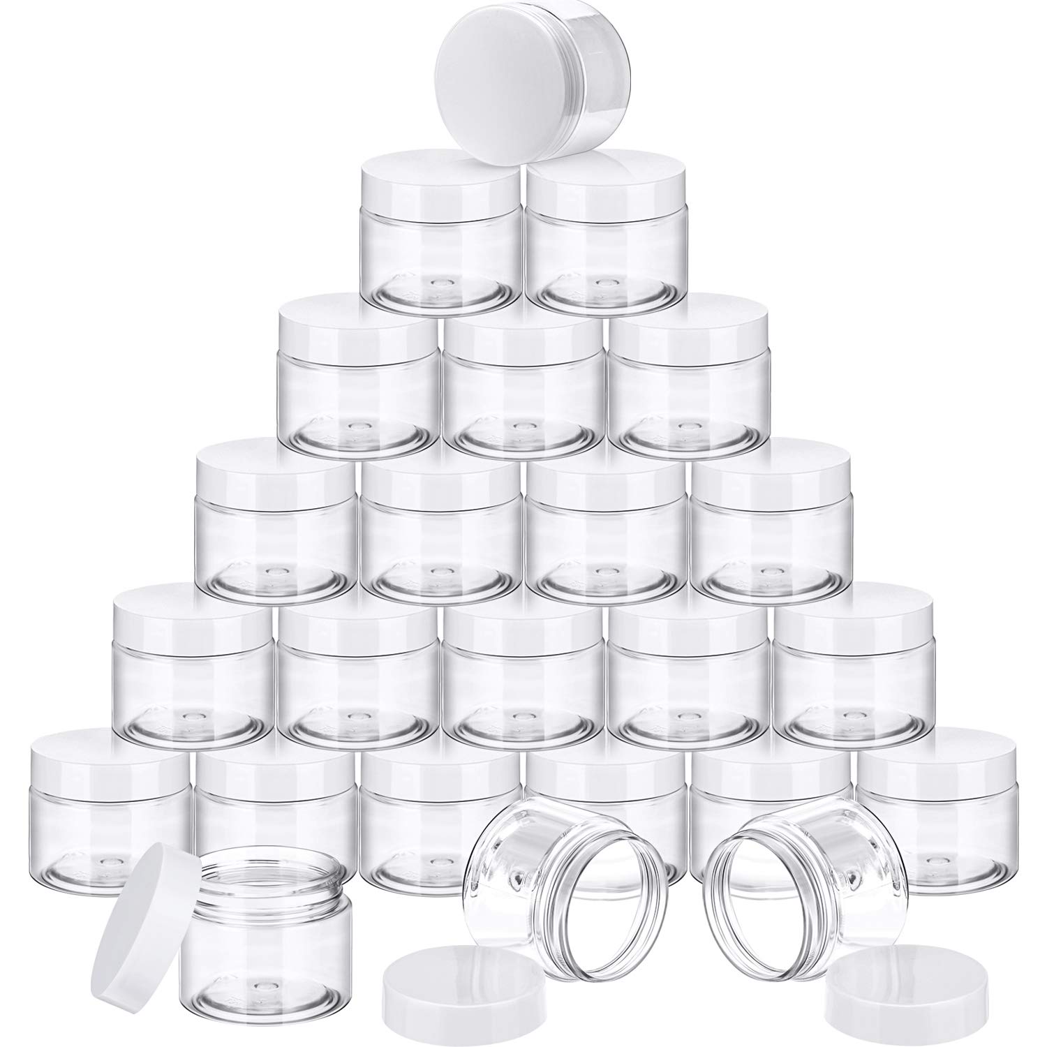 36 Packs Plastic Jars Round Clear Leak Proof Cosmetic