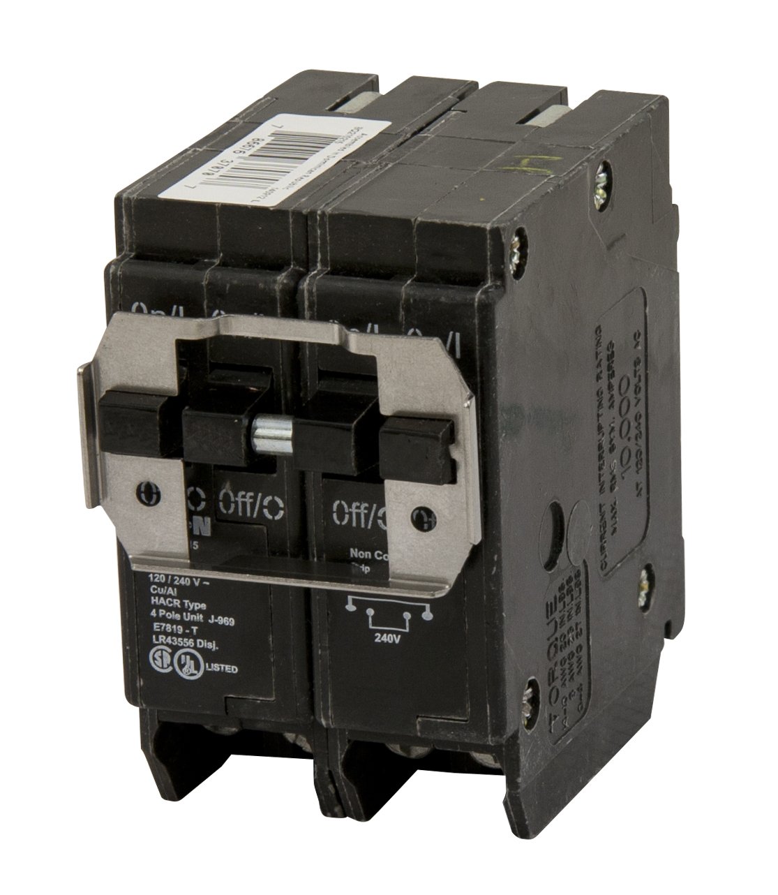 Photo 1 of Eaton BQC250250 Breaker, 50/50A, 1/2P, 120/240V, 10 kAIC, CTL Quad, BR Series