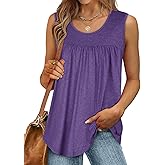 CHICGAL Womens Summer Tank Tops Sleeveless T Shirt Casual Loose Fit Tunic Blouses