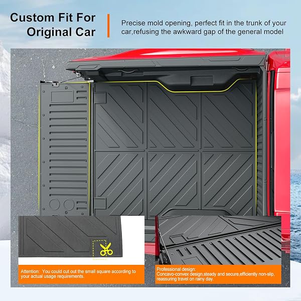 POWOQ 5FT TRUCK BED MAT COMPATIBLE WITH 2024-2026 TOYOTA TACOMA TRUCK BED RAIL CAPS TAILGATE LINER TPE TAILGATE MOLDING CAP REPLACEMENT FOR 2024 2025 2026 TOYOTA TACOMA ACCESSORIES