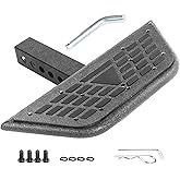 Universal Hitch Steps for Pickup Truck - Anti-Slip Solid Trailer Hitch Step for 2 Inch Receiver Hitch Accessories Rear Bumper Guard Protector for Car SUV ATV Upgraded Textured Black with Pin Lock