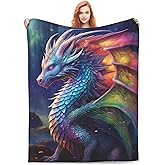 amepay Colorful Fairy Dragon Blanket Gifts for Adults Girls Flannel Throw Blankets Soft Comfy Lightweight for Home Decor Couch Bed Sofa 60x50 Inches