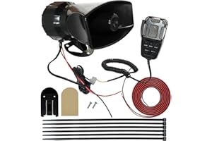 MIRKOO 12V 100W 7 Tones Car Siren Speaker with Mic PA System Car Loud Emergency Sound Alter Warning Siren Speaker Amplifier Horn with Hooter, Fire Alarm, Ambulance, Traffic, Police, Horn Sound etc.