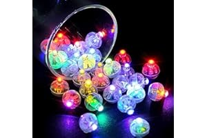 LIHAO 30PCS Mini LED Lights, Flash LED Balloons Light Up Balloons for Party Decorations Neon Party Lights for Paper Lanterns Birthday Party Wedding Easter Eggs Halloween Christmas Decoration-Colorful