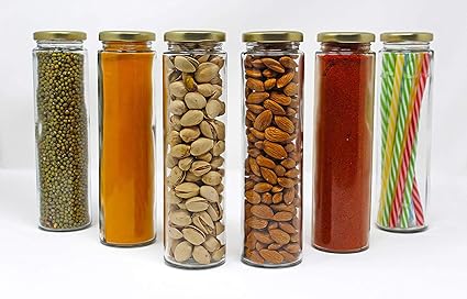 Buy Ash Roh Big Bamboo Tall Glass Pantry Organizer Jar For