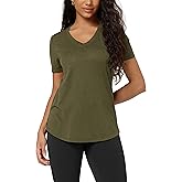 ODODOS Women's Short Sleeve Tunic Top - Ultralight Soft Breathable Side Slit Basic Tee Yoga Workout T-Shirt