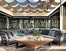 SunnyRoyal Brown 3'x19' Retractable Pergola Shade