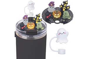 LA KEN DU Compatible with Stanley Cup Lid Accessories Charms, Charms for Stanley Cups H2.0 Accessories 30oz 40oz with Silicone Straw Cover Cap for Tumblers (Halloween, 40oz)