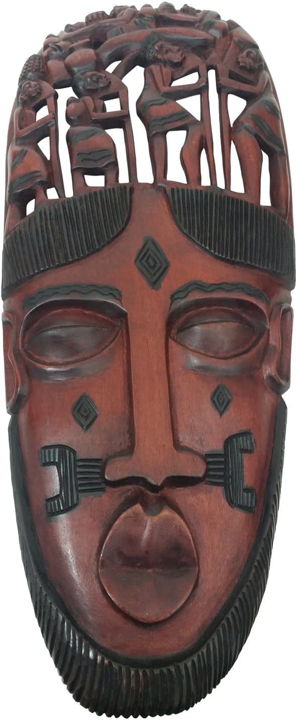 Kenyan Imports Authentic African Hand Made Decorative Wooden Mask (24 inches - Makonde Art)