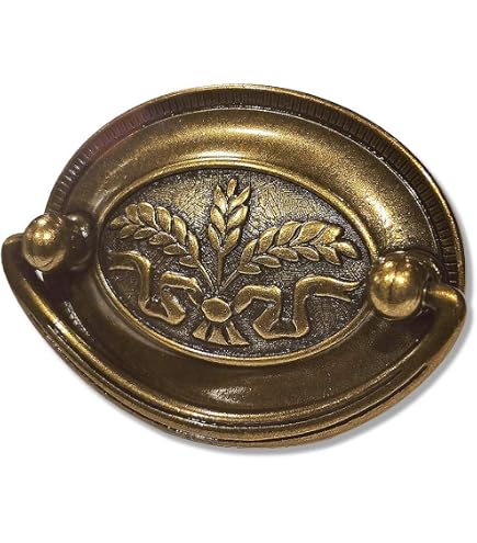 2.0\" C-C Vintage Style Antique Gold Brass Bail Drawer Pull Drop...