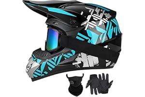 SANQING Youth Dirt Bike Helmets DOT Approved Fashion Kids Motocross, ATV, Off-Road, Four Wheelers, BMX Motorcycle Bike Helmets (Goggles Gloves Faceshield)