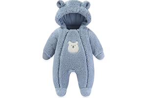 flower frail Newborn Baby Winter Snowsuit Cute Bear Onesie Fleece Hooded Romper Double Zipper Jumpsuit Outfit Girls Boy 0-12M