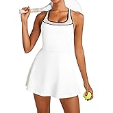 BMJL Women Tennis Dress Athletic Built-in Bra Workout Dresses Casual Mesh Golf Outfits Separate Shorts with Pocket
