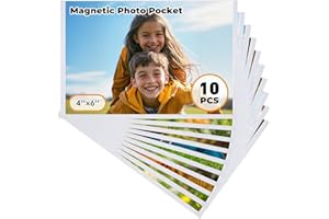 KKJCXY Magnetic Picture Frame, 10 Pcs Magnetic Picture Frames for Refrigerator 4x6, Magnetic Photo Frames with White Border, Refrigerator Magnets for Pictures Suitable Home, School, Office