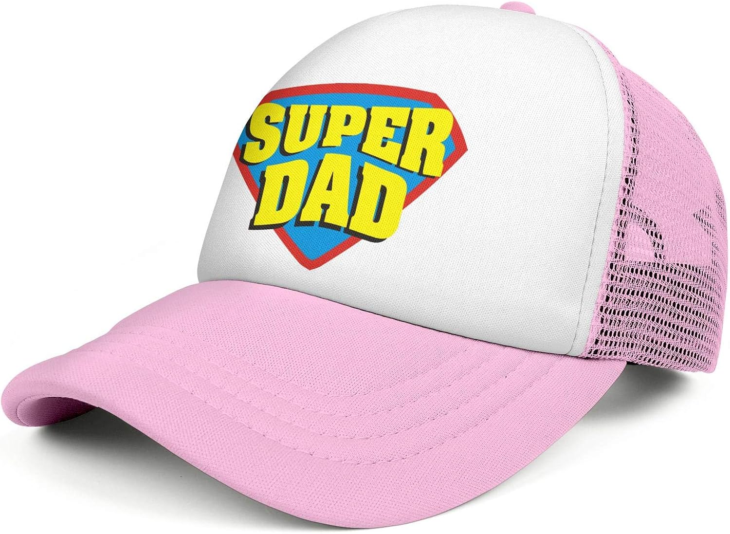 Golf Hat for Men/Women Super Dad Adjustable Designer Ball Cap Pink at